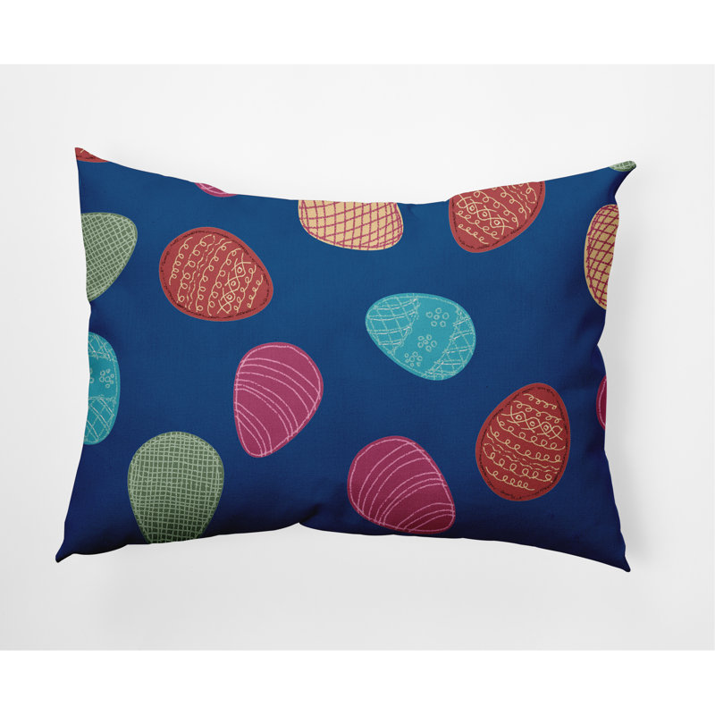 Outdoor Reversible Throw Pillow, Dark Cobalt Blue
