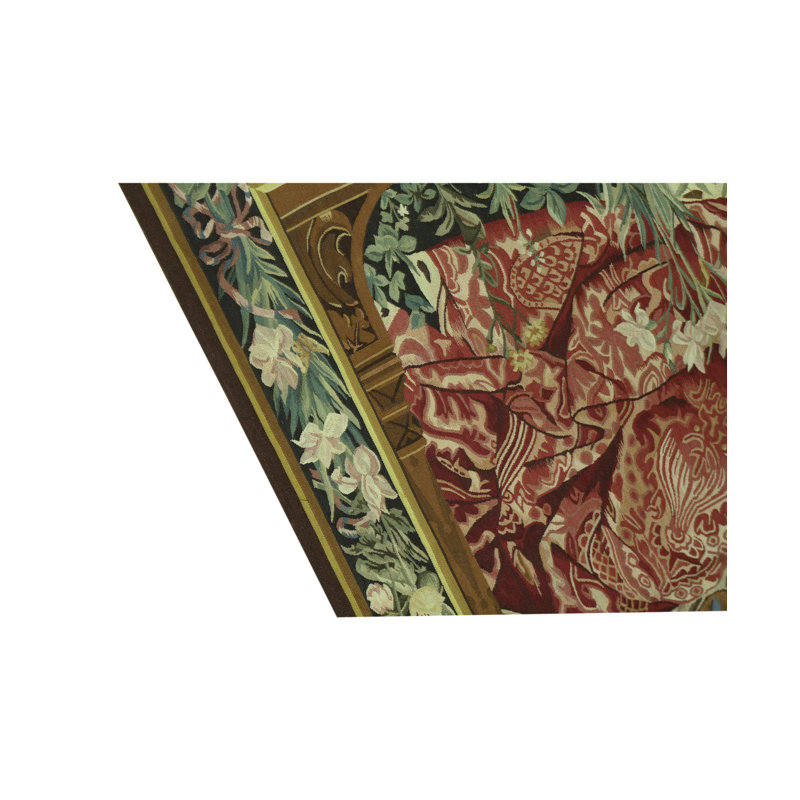 Hand-Knotted High-Quality Red/Green/Yellow Area Rug