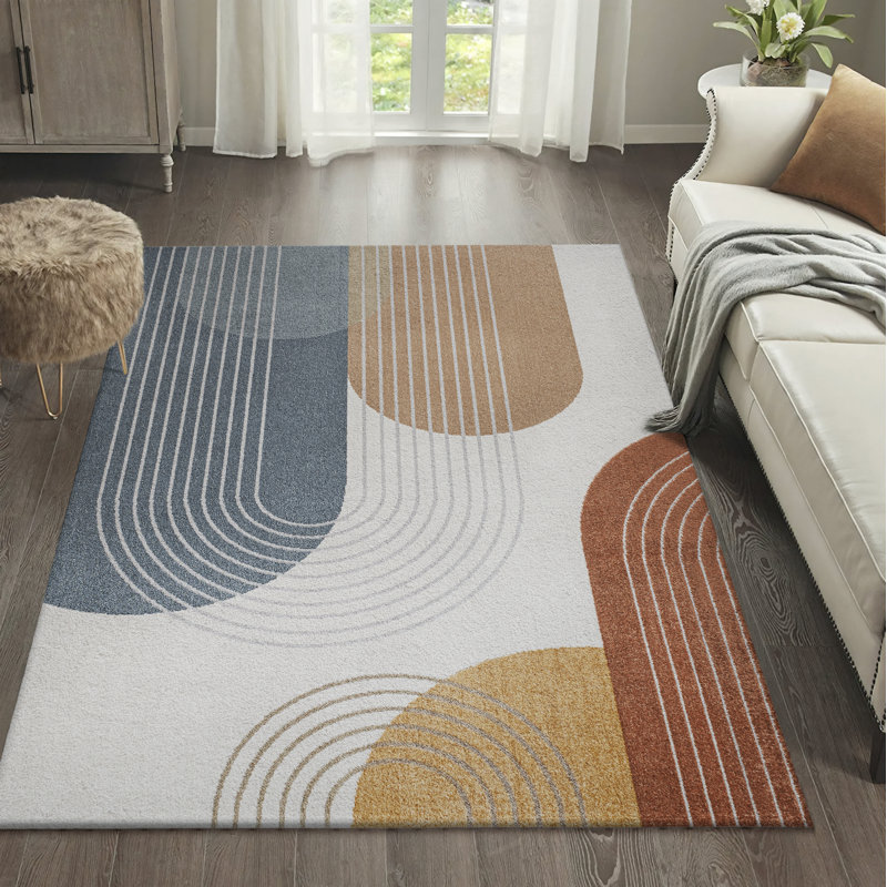 Tapis multicolore et contemporain Gladmir, Rectangle 5 pi 3 po x 7 pi 7 po