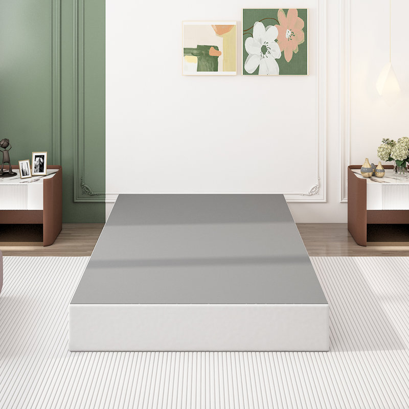 8.8'' Metal Box Spring With Frabric Cover,  Metal Frame Heavy Duty Easy Assembly, Twin