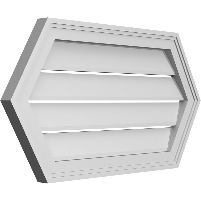 Évent horizontal fonctionnel à pignon en uréthane à surface horizontale Signature, H 16 po x l 30 po x P 1,5 po