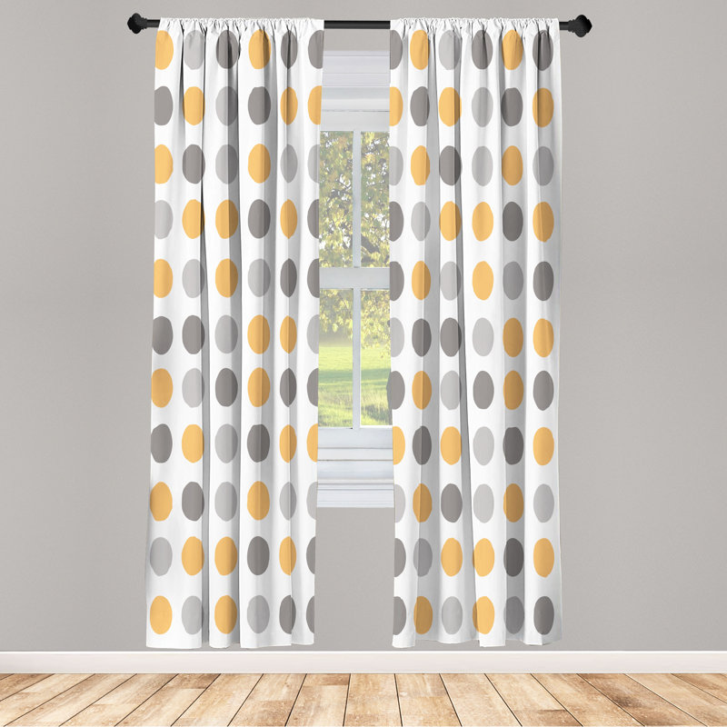 Microfiber Semi Sheer Curtain Pair, Apricot White, 28" W x 95" L