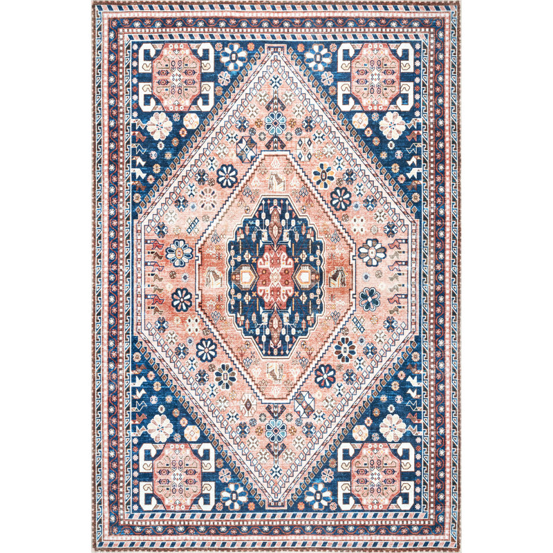 Nevaeh SpinClean Machine Washable Bohemian Medallion Area Rug, Rectangle 5' x 8'