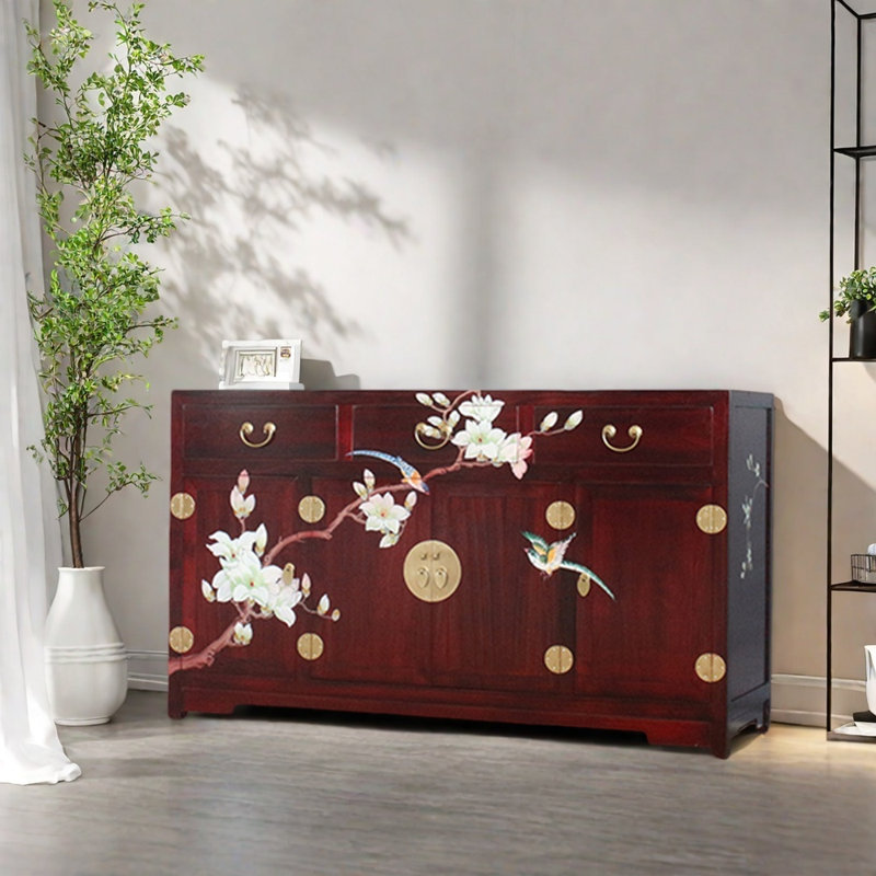 Solid Camphor Wood Entryway Cabinet
