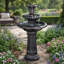 Fontaine d'extérieur 38 "à 3 niveaux avec douche à oiseaux et pompe réglable
