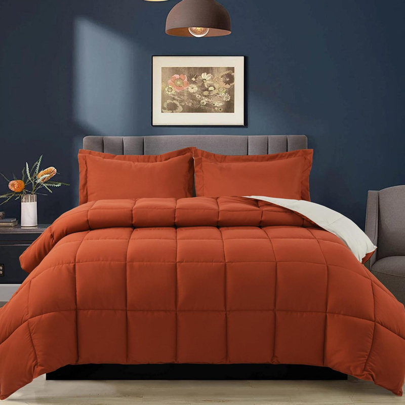 Reversible Lightweight Comforter - All Season Down Alternative Twin Summer Duvet Insert Quilted Bedding Comforters With Corner Tab