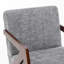 Chaise d'appoint Mid-Century moderne avec structure en bois massif et revêtement en lin doux-174826315