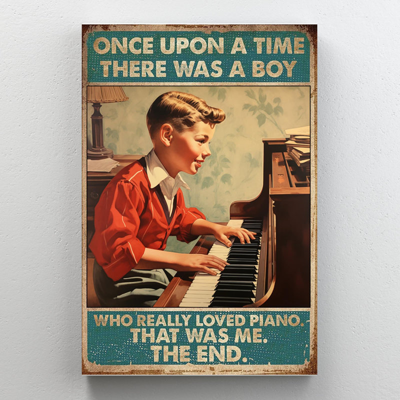 «A Boy Who Really L aimé Piano 2», reproduction d'art sur toile, H 20 po x l 16 po x P 1,25 po