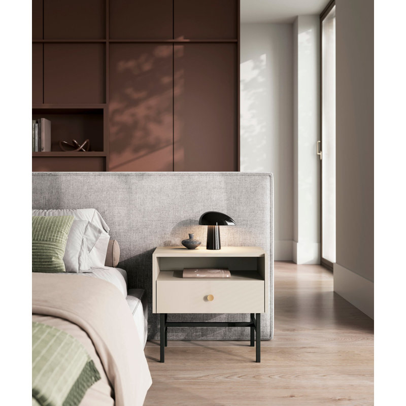 54.8cm W Manufactured Wood Bedside Table