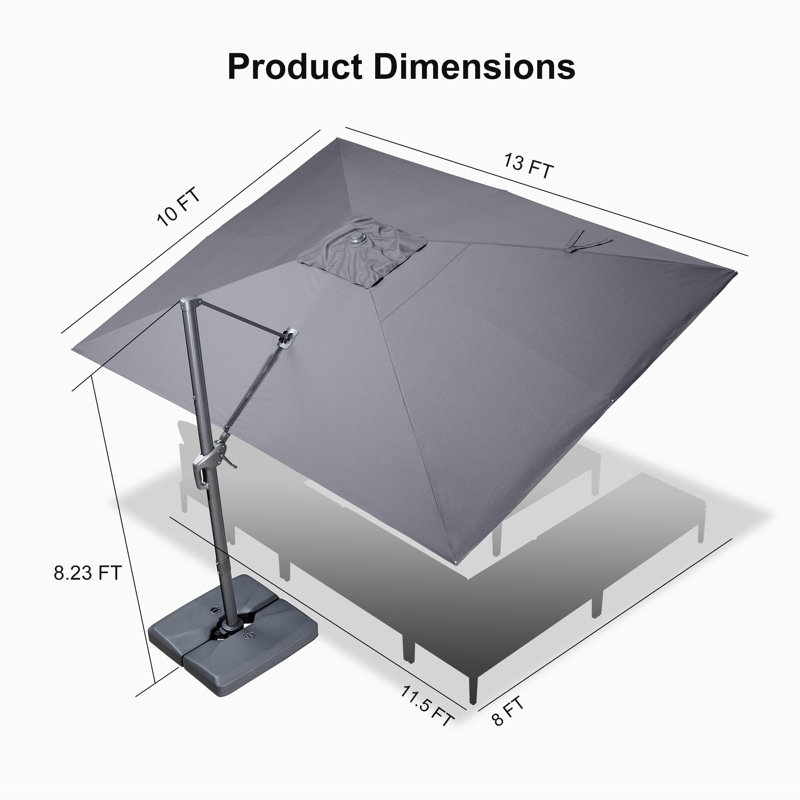 304cm Cantilever Parasol, Dark Grey