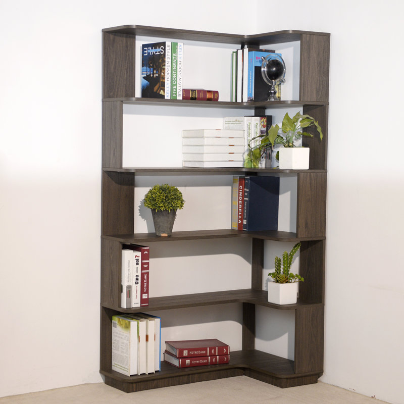 Bibliothèque d'angle pour le salon, Marron foncé