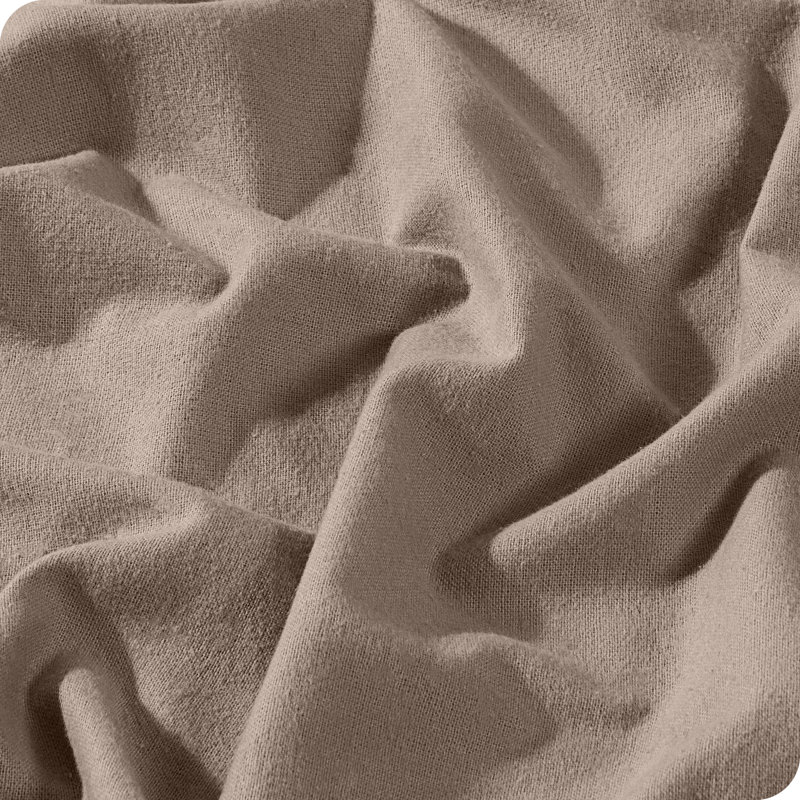 Twin Taupe Cotton Flannel Deep Pocket Fitted Sheet