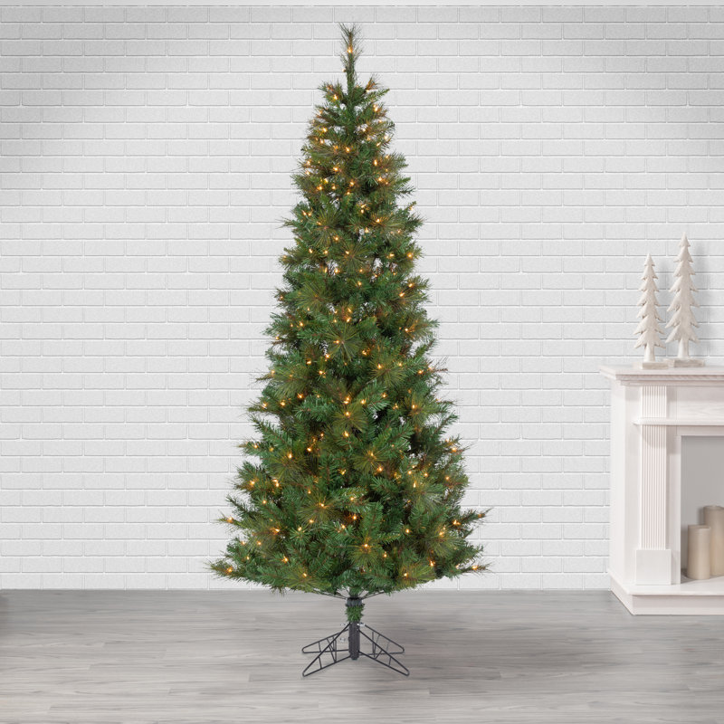 7.5' Lighted Artificial Pine Christmas Tree