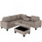 Sectional Corner Sofa L-Shape Couch Space Saving With Storage Ottoman & Cup Holders Design For Large Space Dorm Apartment-926361444