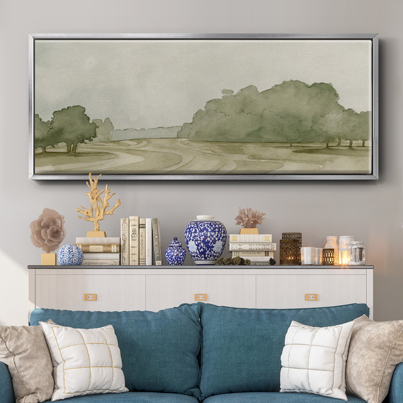 On Course II- Framed Canvas, 8" H x 20" W