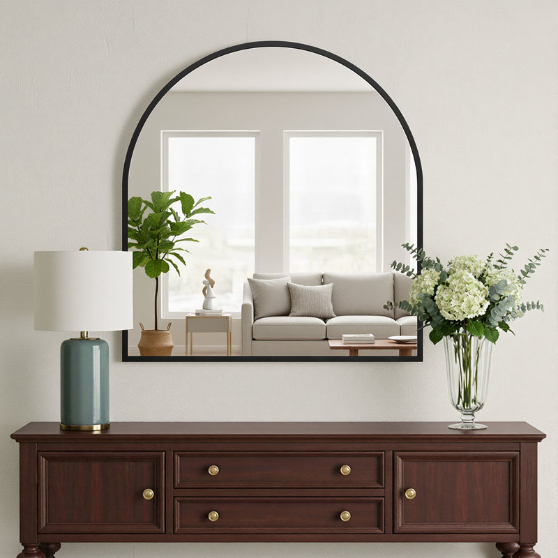 Aunalee Metal Flat Mirror, Black
