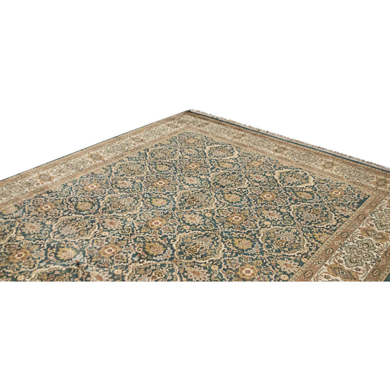 High-Quality Hand-Knotted Green Area Rug