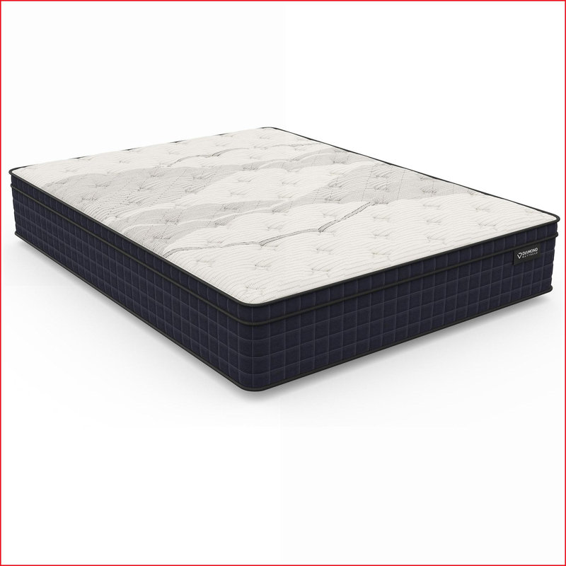 Mattresses, Twin XL 12.5'' Medium Hybrid with Cooling Copper Foam &amp; Euro-Top | Motion Isolation, Greenguard Gold | Foam+Spring | Off-White