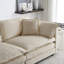 Canapé modulaire rembourré beige avec rembourrage en mousse épaisse, grande chenille haute en forme de U et éponge de soutien
