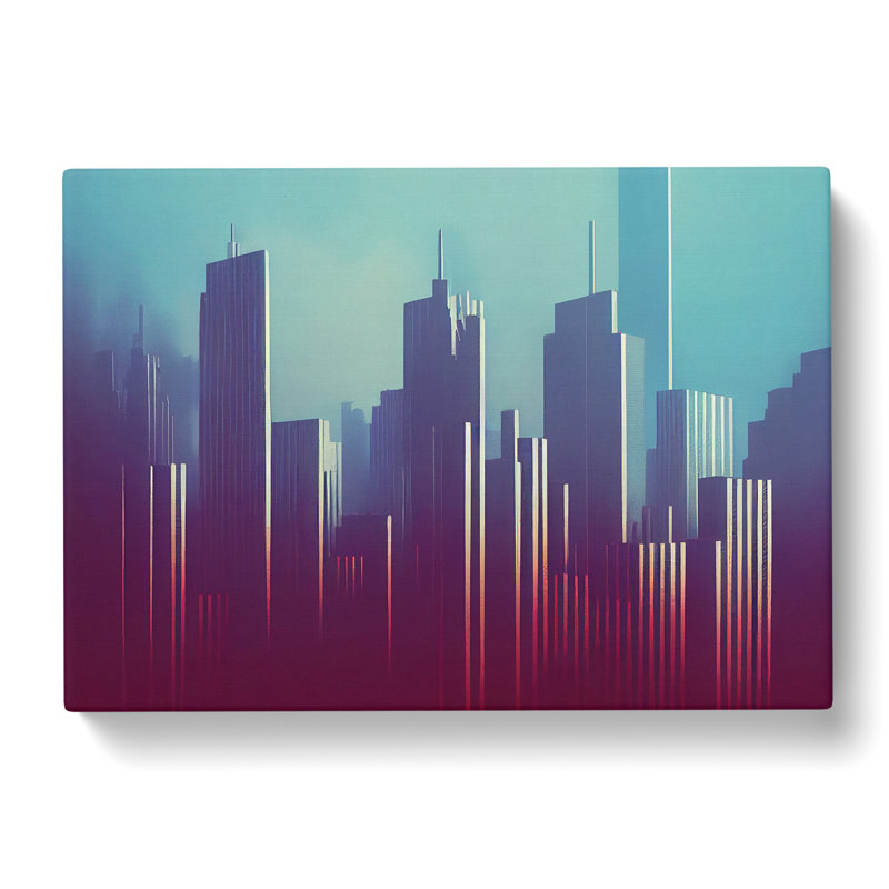 Flowing City Skyline Architecture - Wrapped Canvas, 50cm H x 76cm W x 3cm D