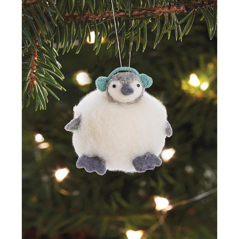 Ornement pingouin en boule de neige