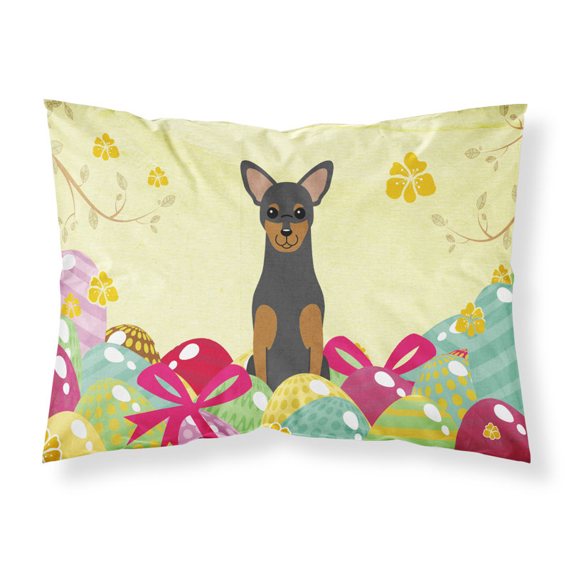 Taie d’oreiller œufs de pâques, Manchester Terrier