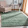 Tapis abstrait vert / ivoire Arayeli