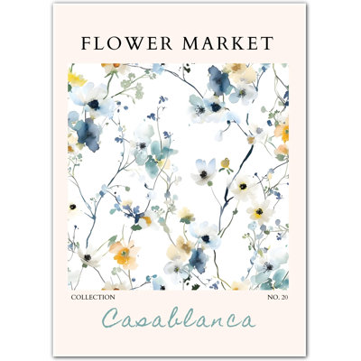 Casablanca Watercolour Wildflowers – Light and Airy Botanical Art Print 