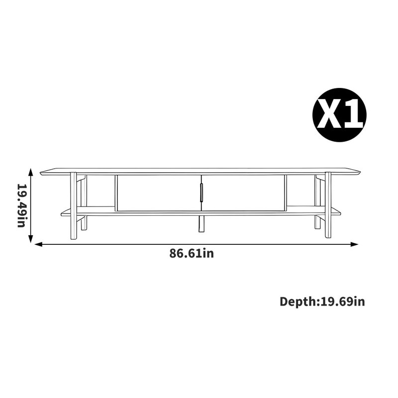 Japanese style solid wood TV stand