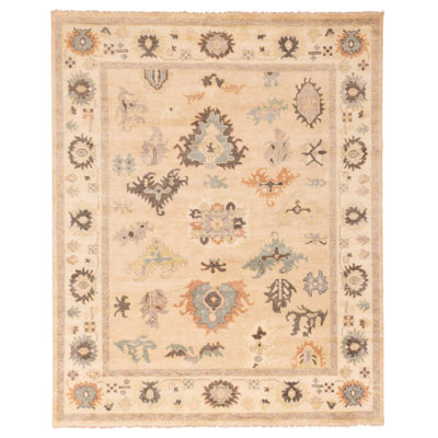 Modern Oushak Beige Rug 8'1" x 9'11"