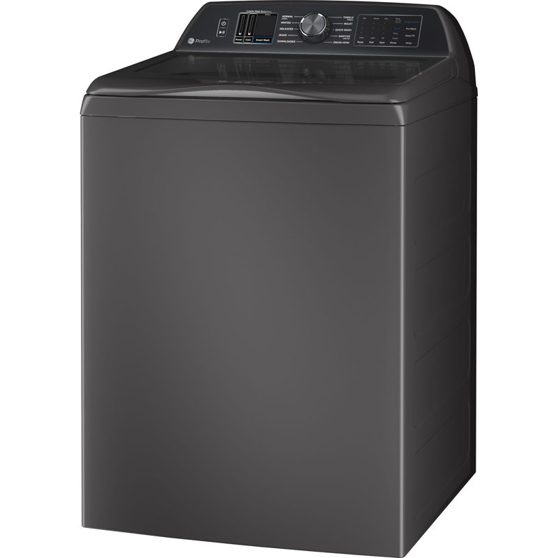 GE Profile 5.3 cu. ft. ENERGY STAR Top Load Washer with Smarter Wash Technology and FlexDispense + 7.4 cu. ft. ENERGY STAR Smart Gas Dryer with Sanitize Cycle and Sensor Dry