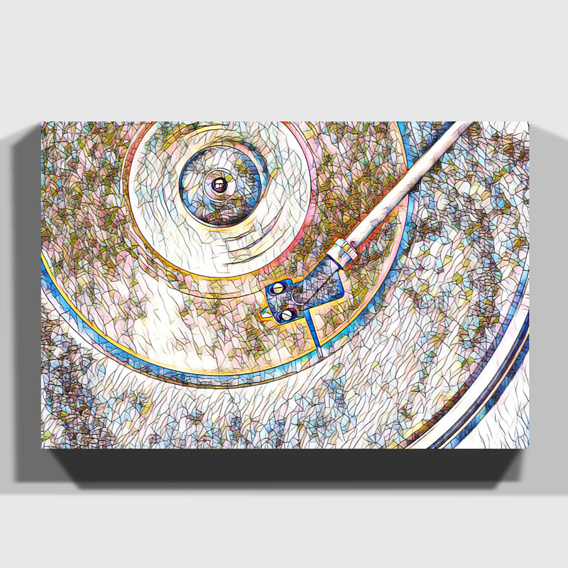 Turntable Record Vinyl - Wrapped Canvas, 50cm H x 76cm W