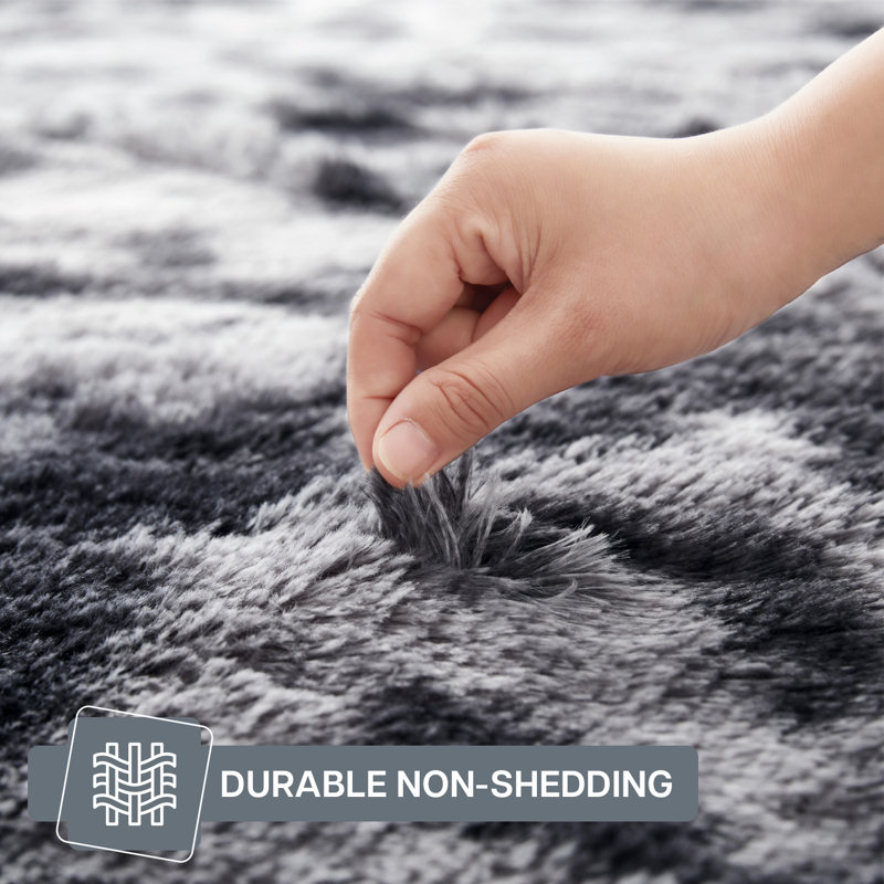 4×4 Round Shaggy Area Rug – Plush Comfort, Modern Style, Machine Washable