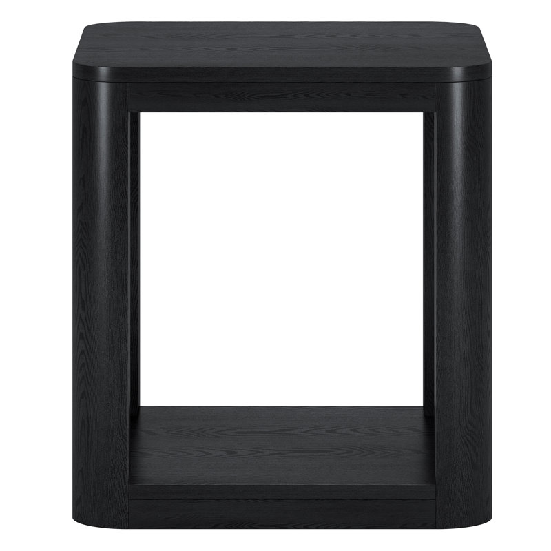 Sophiaisabelle 20" Wide Square Side Table in Alder, Black Grain