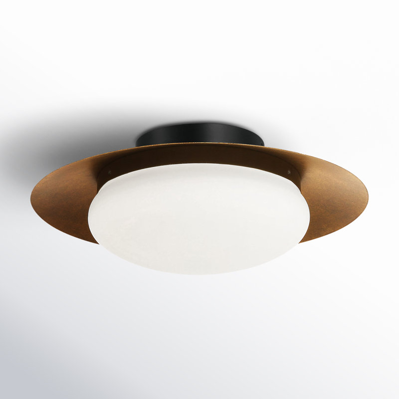 Haines Glass LED Flush Mount, 5.375" H x 15" W x 15" D