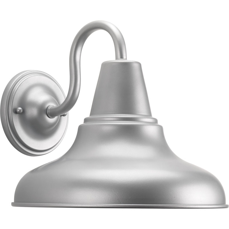 Luminaire de grange d'extérieur Seoul, Gris métallisé, H 10,5 po x l 12 po x P 13,25 po
