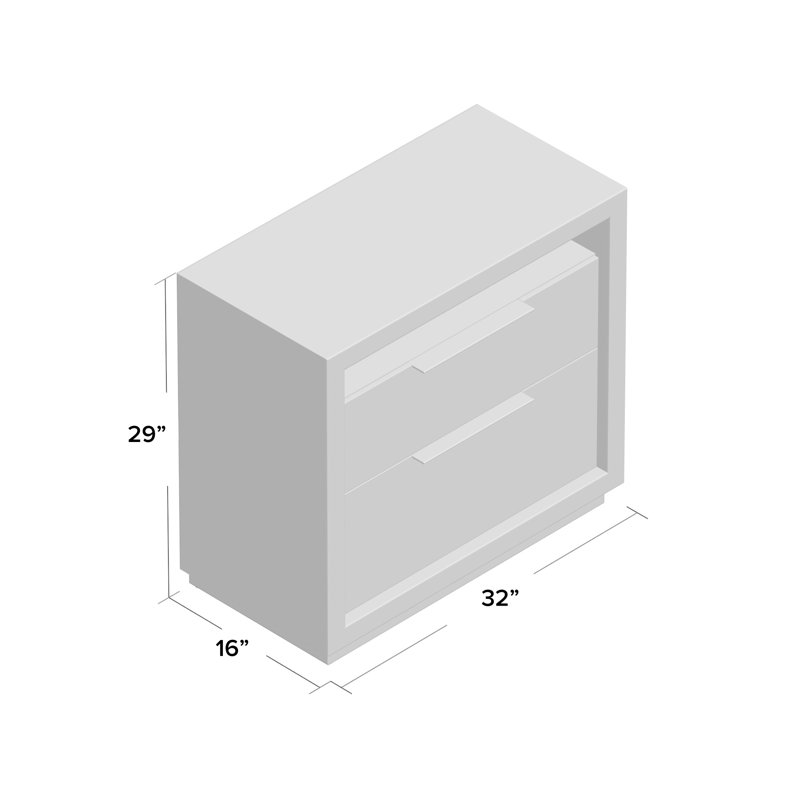 81.28cm W Solid Wood Bedside Table