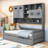 Wooden Daybed With Trundle, Cabinet and Shelf-576730181-576730203