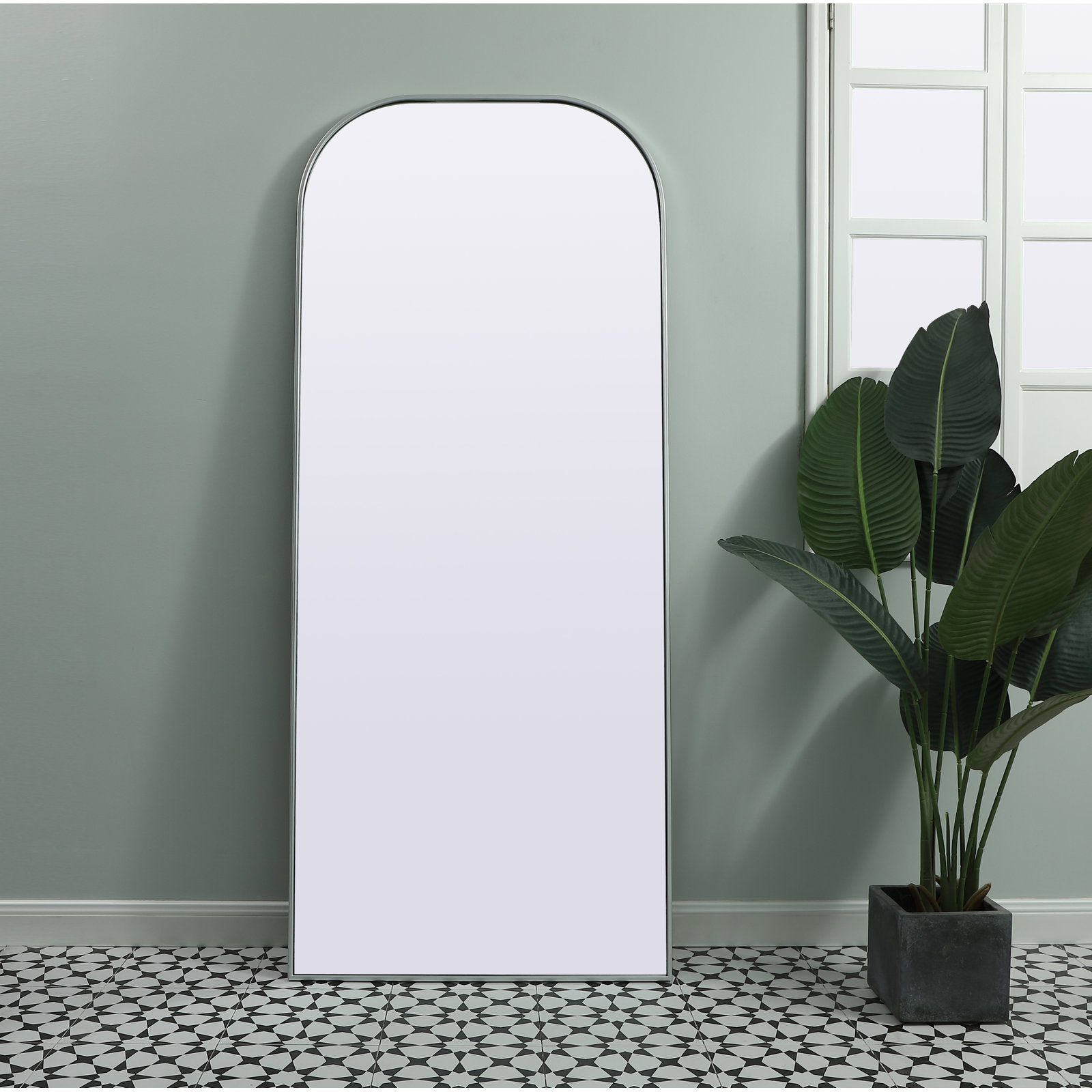 Sabine Accent Mirror, 76" x 32", Silver