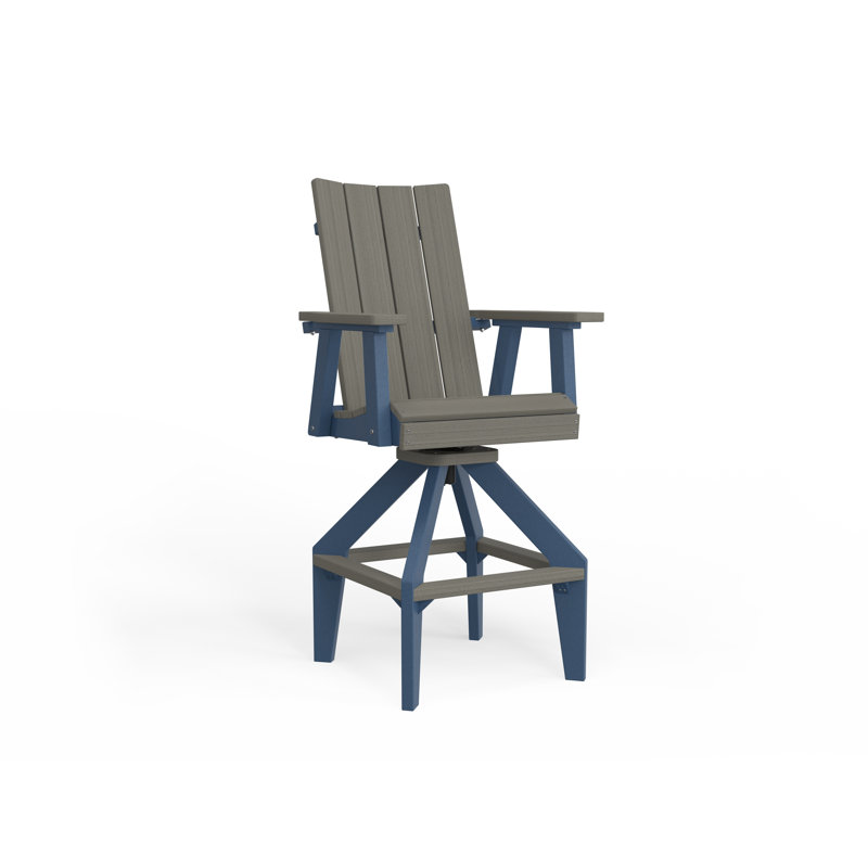 SOL Outdoor Bar Stool, Slate, White