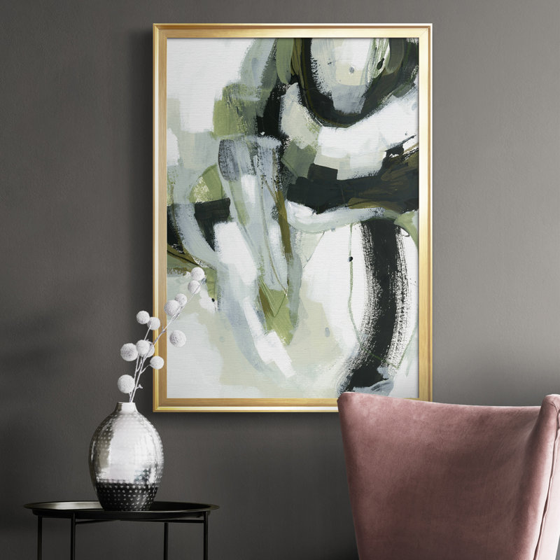 " Green Onyx I ", 24.5" H x 18.5" W, Gold