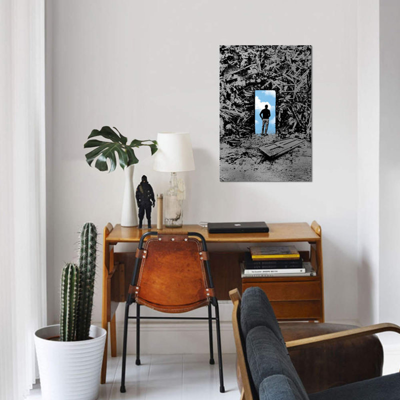 « optimist », impression sur toile, H 40 po x l 26 po x P 1,5 po, Toile tendue, Pas de tapis