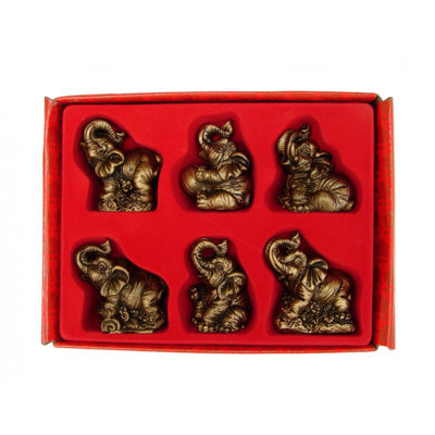 Ensemble de 6 figurines petits éléphants