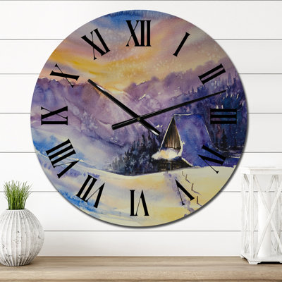 Horloge murale traditionnelle mauve Sunset