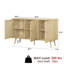 Armoire de vestibule moderne en rotin - buffet de 47,2 po avec tablettes réglables, 3 portes pour le couloir, la cuisine, la salle à manger ou le salon - meubles d'appoint Boho, couleur bois naturel-131583606