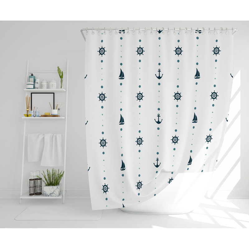 Marina Polyester Shower Curtain Set, 168cm H x 168cm W