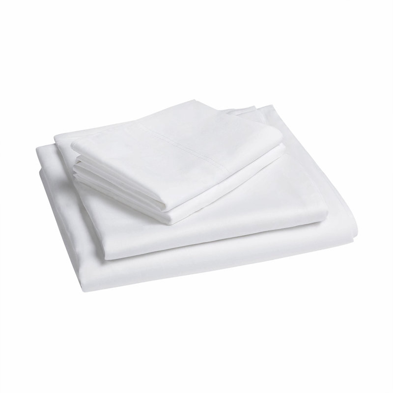 Laderius 200 Threads Count 100% Brushed Cotton Flat Sheet, Double (4'6)