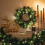 Artificial 9' LED Mixed Pine Christmas Garland with Pinecones, Green