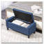 Repose-pieds en lin avec dessus relevable et capitonnage à boutons-602561035