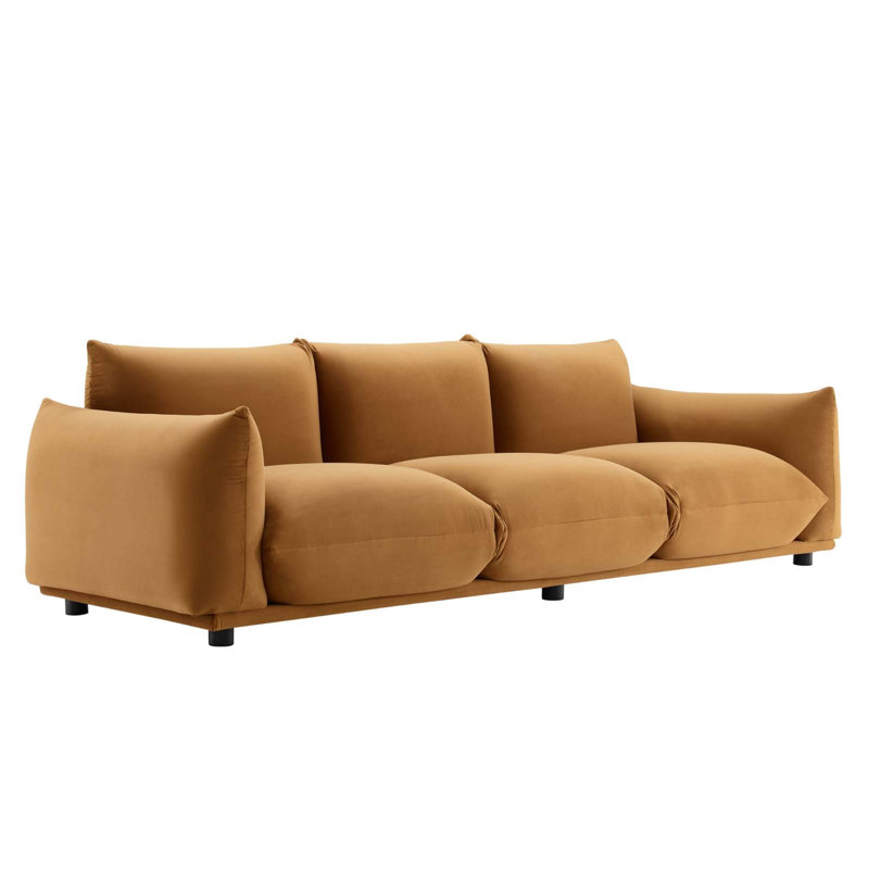 Canapé en velours Copious Performance, Polyester cognac